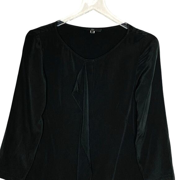Tibi 4 Womens Black Ruffle Drape Front Tunic Dress Silk Classic - Picture 3 of 7